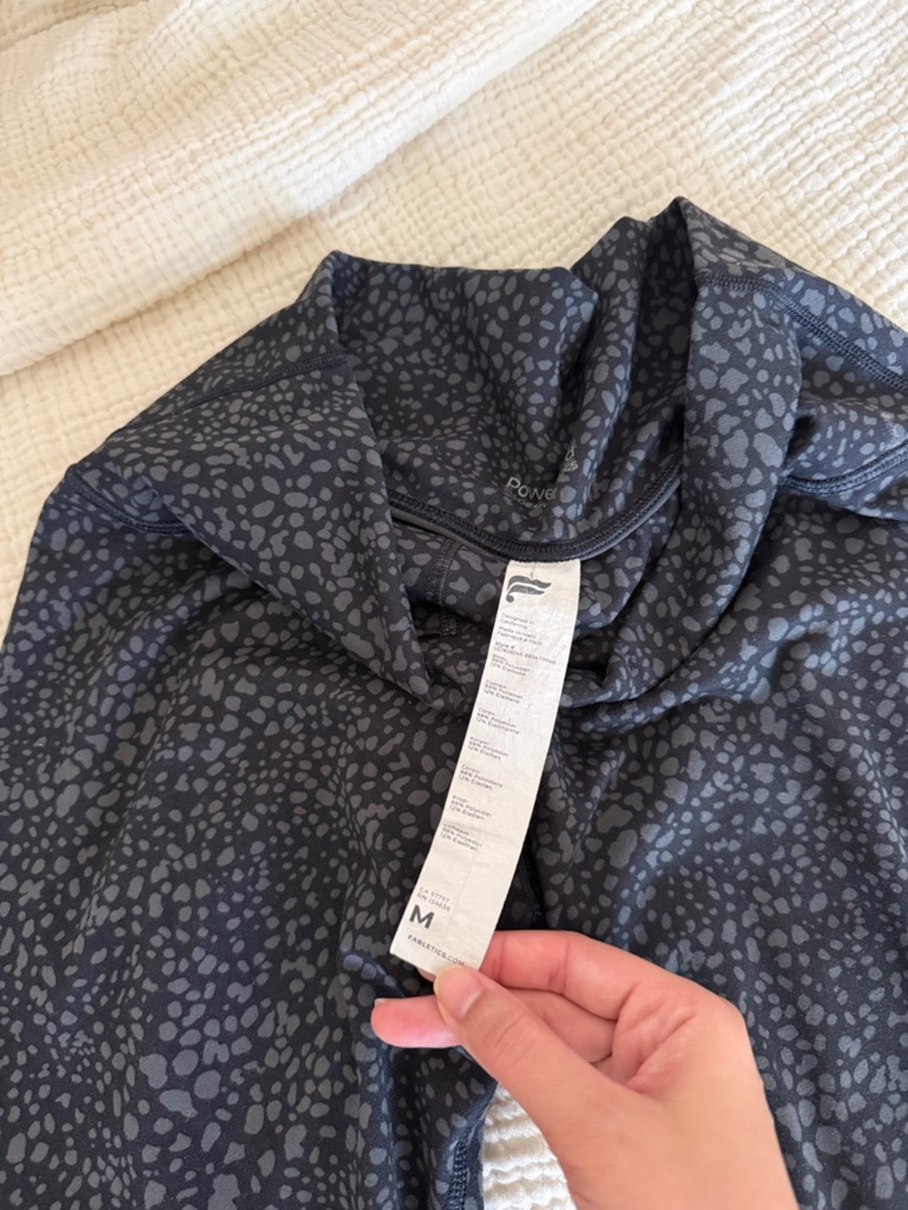 Fabletics Define PowerHold High-Waisted 7/8 Legging black gray animal print gym - Picture 6 of 7